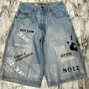 Noiz Custom Design Jean Short Jorts Graffiti Streetwear Sk8r Punk Edgey Vintage